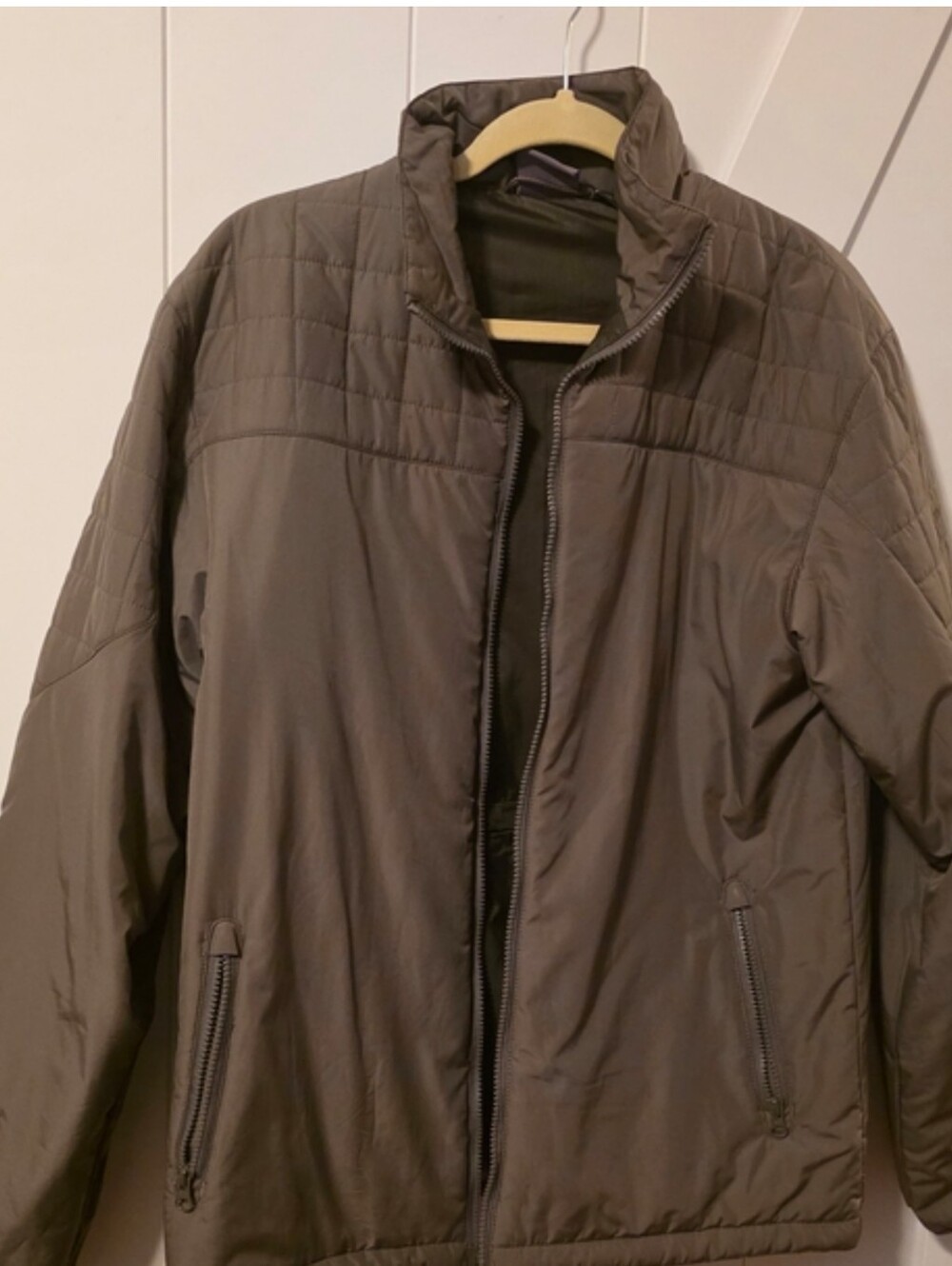 Men's Brown Quilted Lightweight Jacket - Casual Zip Front